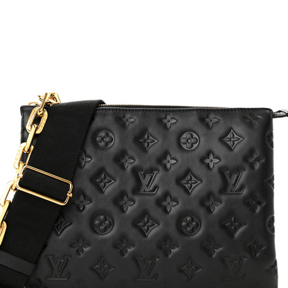 Louis Vuitton Lambskin Embossed Monogram Coussin PM Black 7 of 10