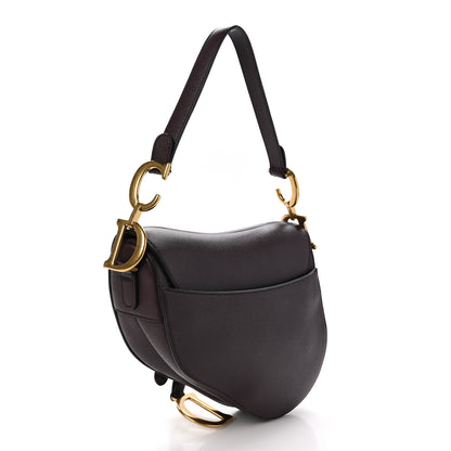 Christian Dior Grained Calfskin Saddle Bag Burgundy 3 of 10