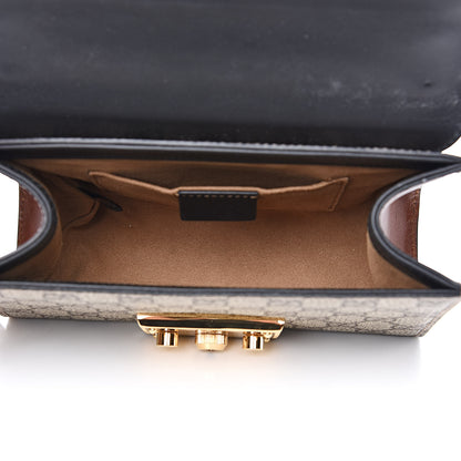 Gucci GG Supreme Monogram Calfskin Small Padlock Shoulder Bag Beige Black Cuir 5 of 12