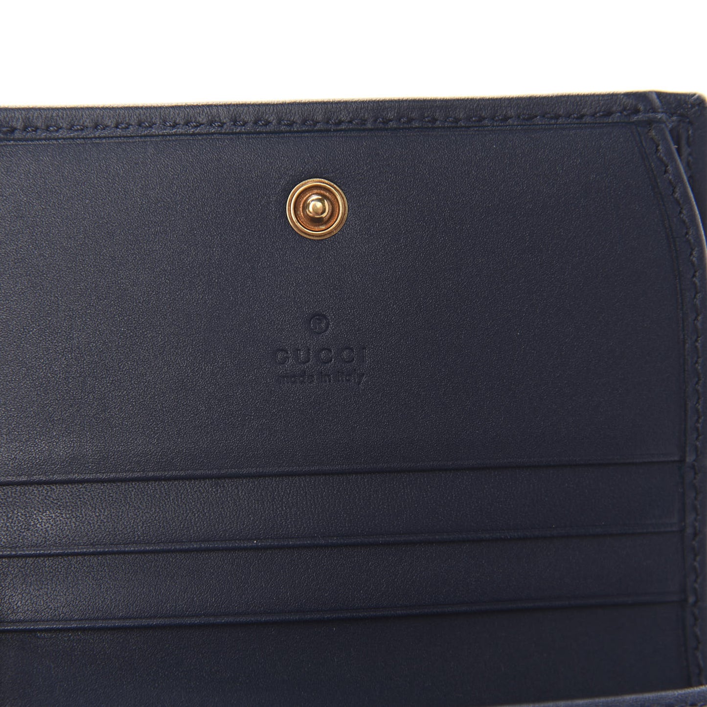 Denim Matelasse Pearly GG Marmont Card Case Wallet Blue