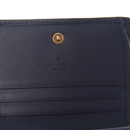 Gucci Denim Matelasse Pearly GG Marmont Card Case Wallet Blue 6 of 8