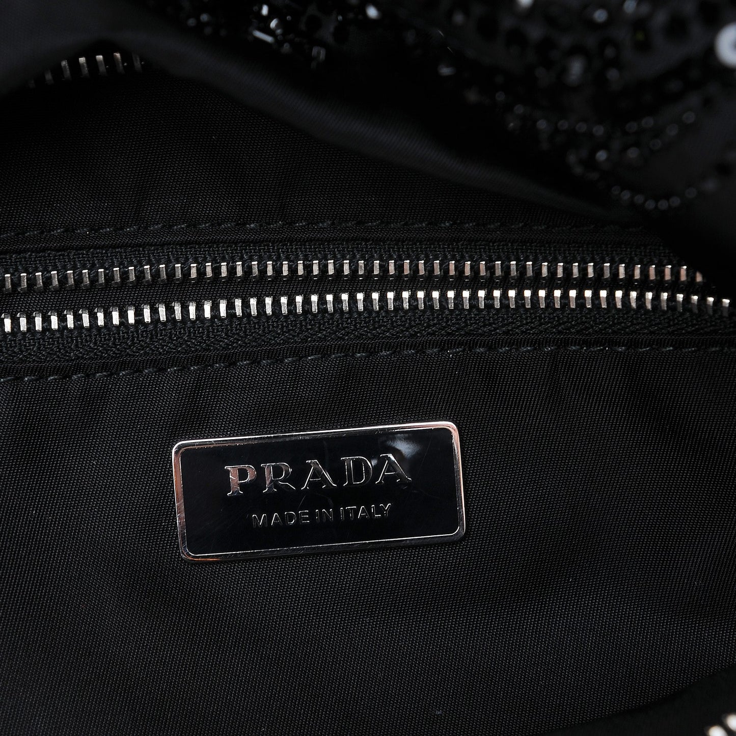 Fabric Sequin Beaded Clutch Black