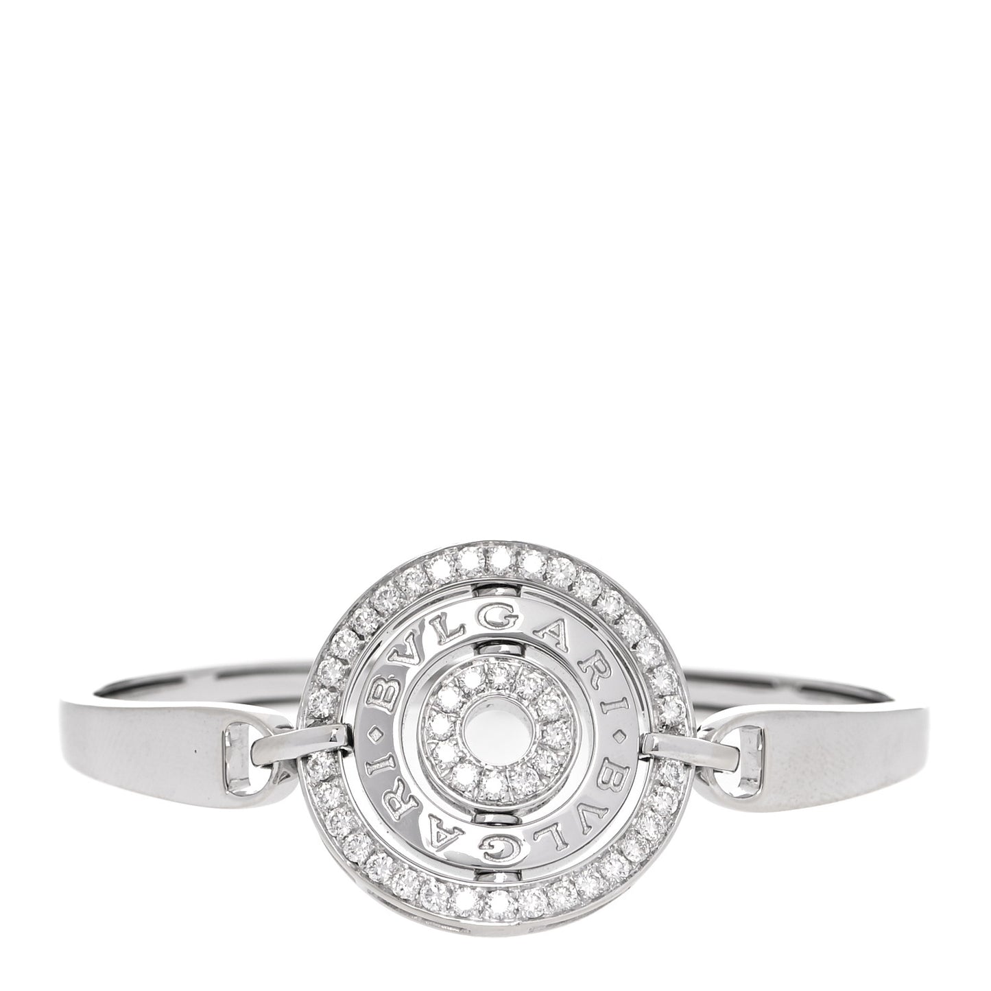 18K White Gold Diamond Astrale Cerchi Bangle Bracelet 16