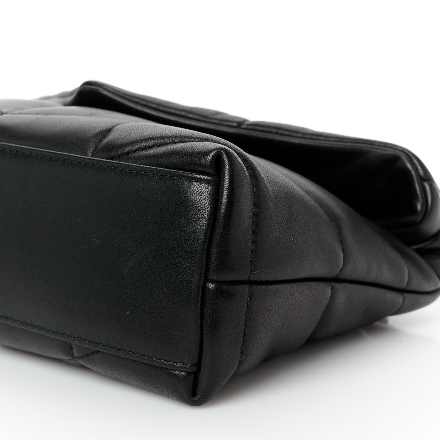 Saint Laurent Lambskin Quilted Toy Loulou Puffer Monogram Chain Satchel Black 11 of 12