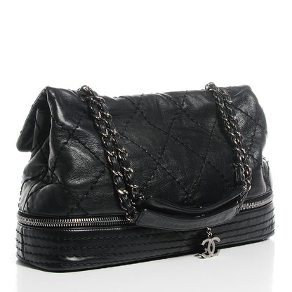 Chanel Calfskin Large Expandable Flap Bag Black 3 of 7