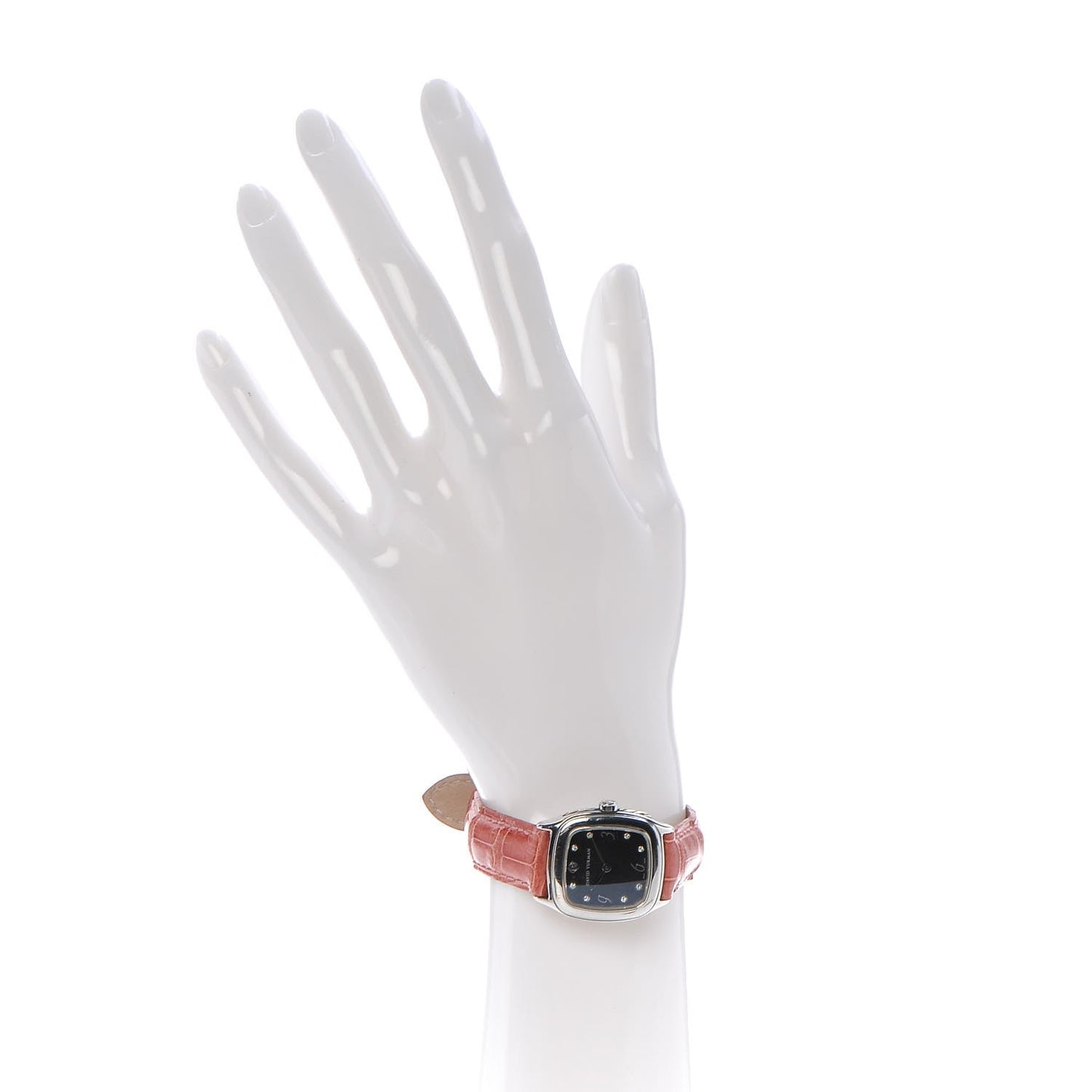 Stainless Steel Alligator Diamond Black Mother of Pearl 25mm Thoroughbred Quartz Watch