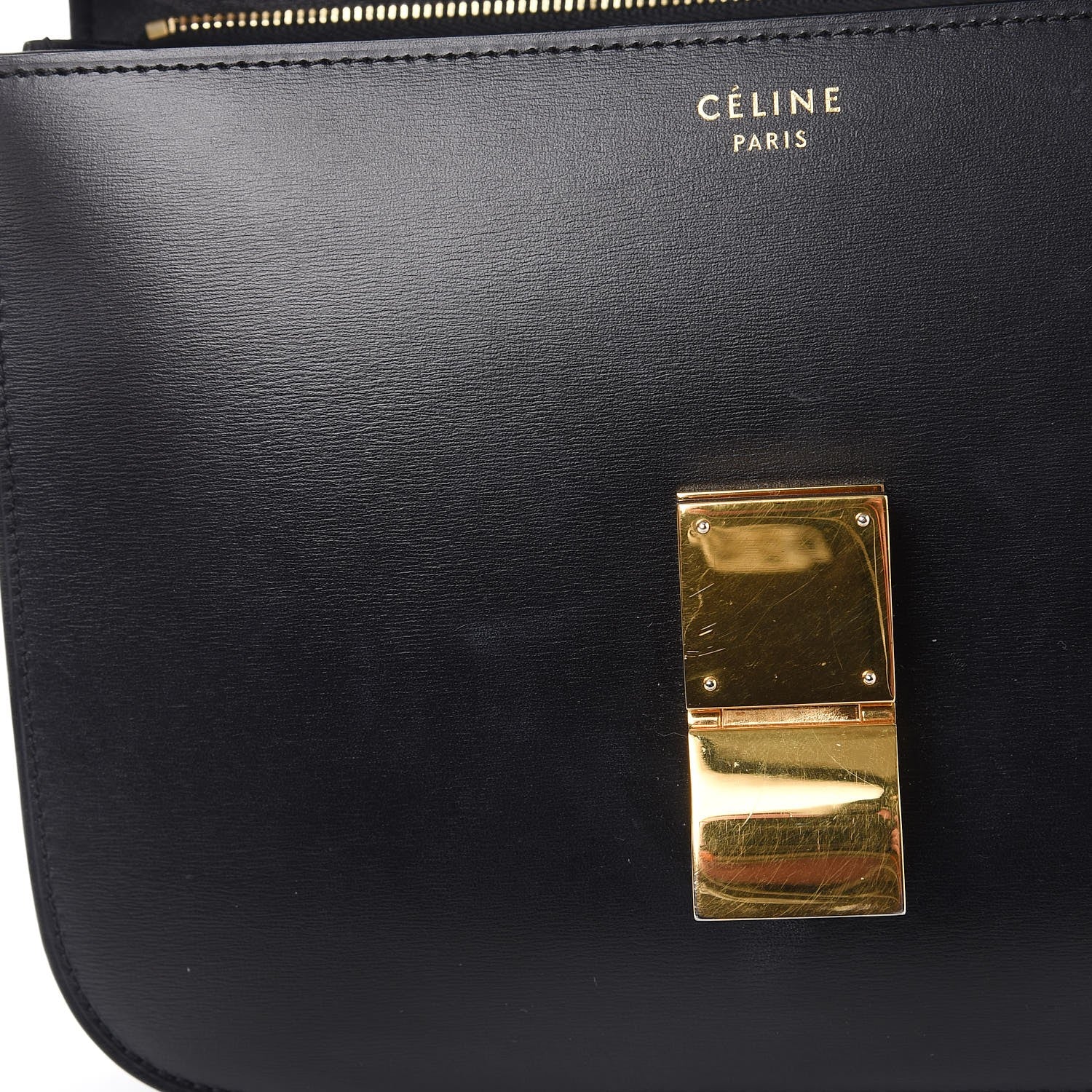 Celine Box Calfskin Medium Classic Box Flap Bag Black 9 of 13
