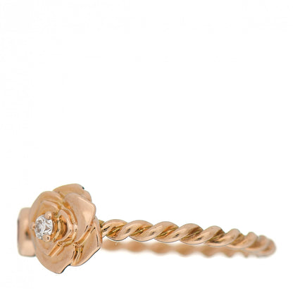 Piaget 18K Rose Gold Diamond Pink Sapphire Rose Ring 51 5.75 3 of 6