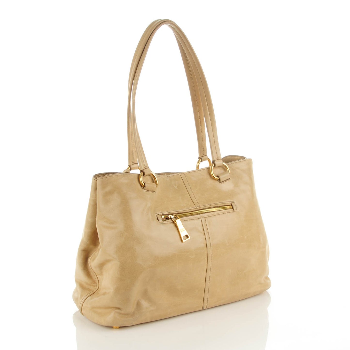 Vitello Shine Shoulder Bag Quarzo