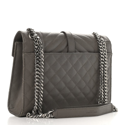 Saint Laurent Grain De Poudre Textured Mixed Matelasse Medium Triquilt Monogram Satchel Earth 2 of 15