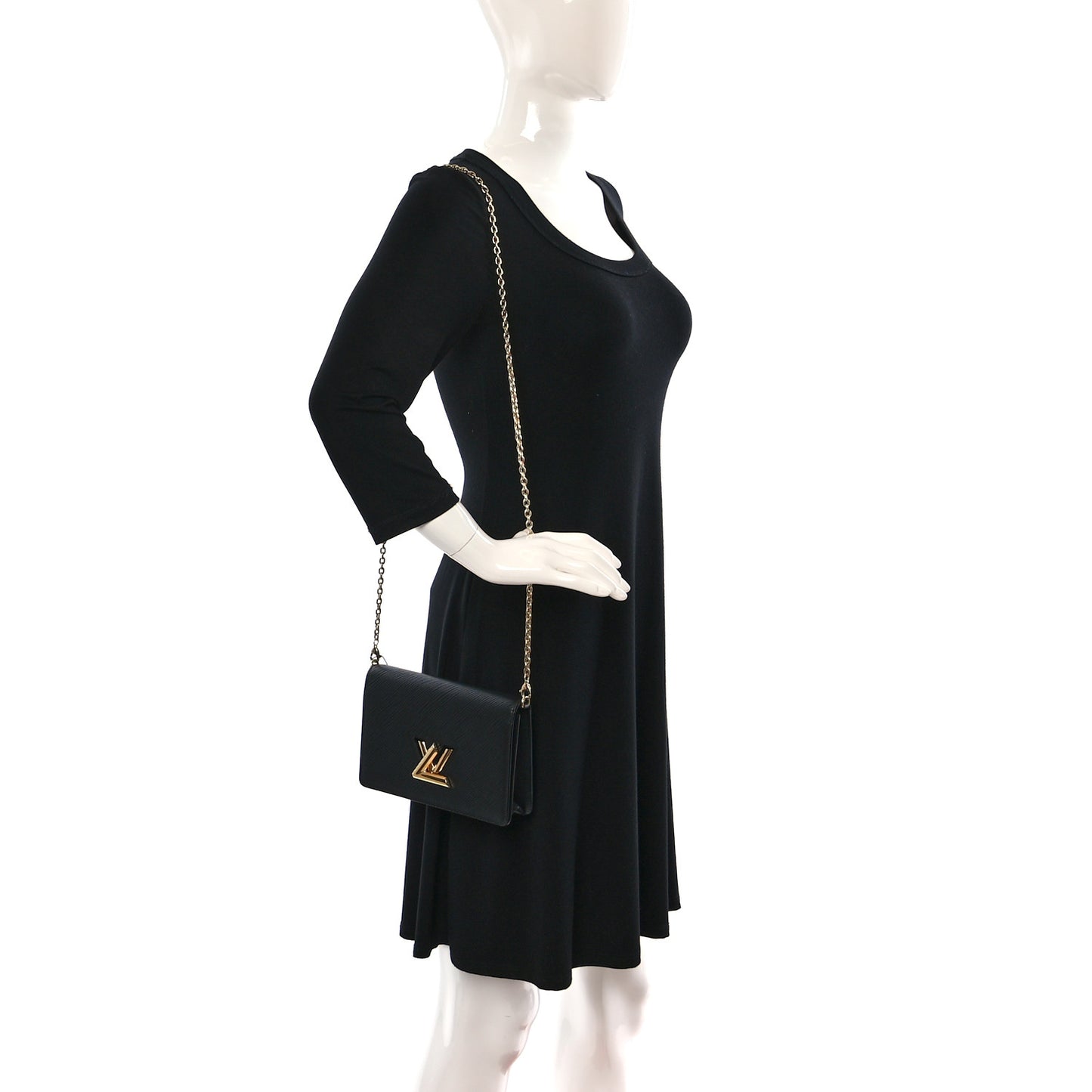 Epi Twist Belt Chain Wallet Black