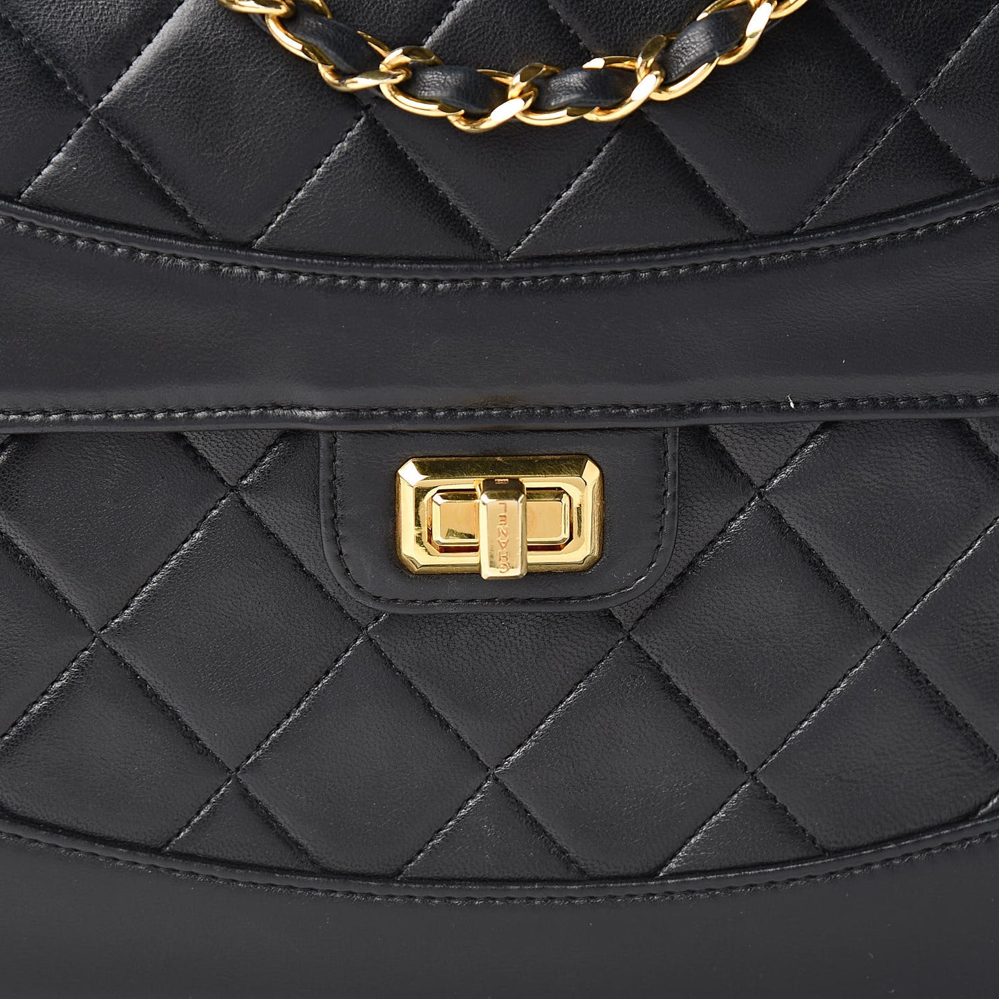 Lambskin Quilted Medium Mademoiselle Single Flap Black