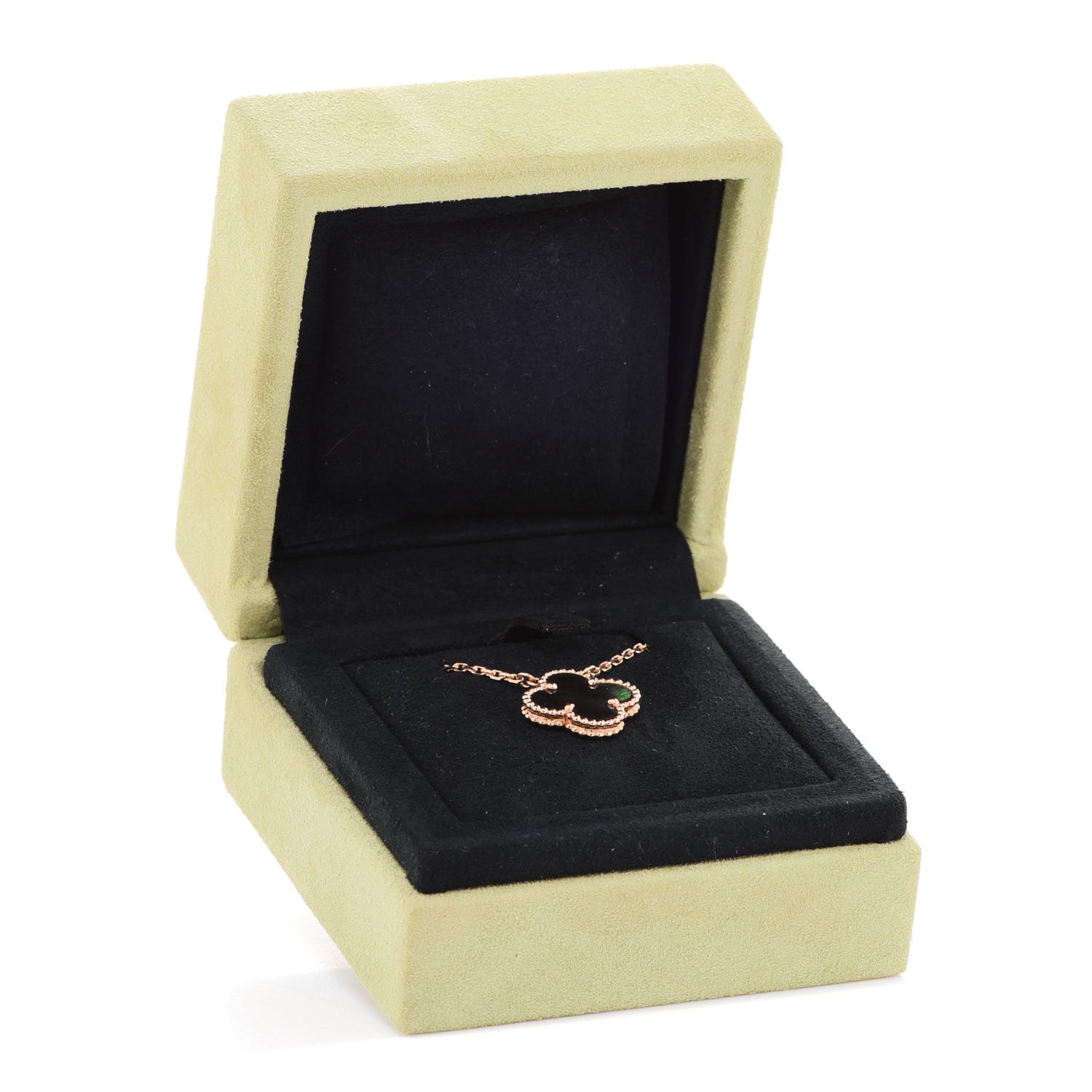 Van Cleef & Arpels 18K Rose Gold Gray Mother of Pearl Vintage Alhambra Pendant Necklace 6 of 6