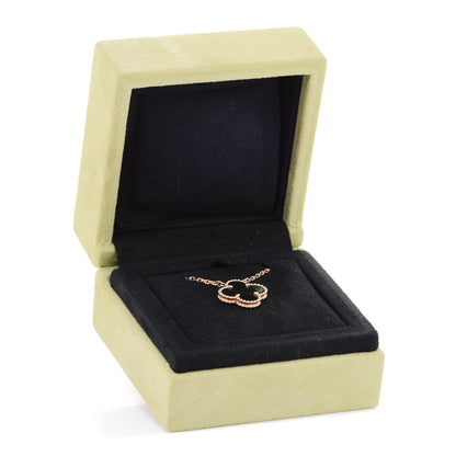 Van Cleef & Arpels 18K Rose Gold Gray Mother of Pearl Vintage Alhambra Pendant Necklace 6 of 6