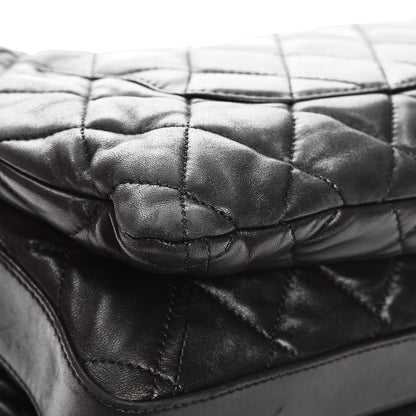 Chanel Lambskin Quilted Maxi 3 Flap Black 14 of 16
