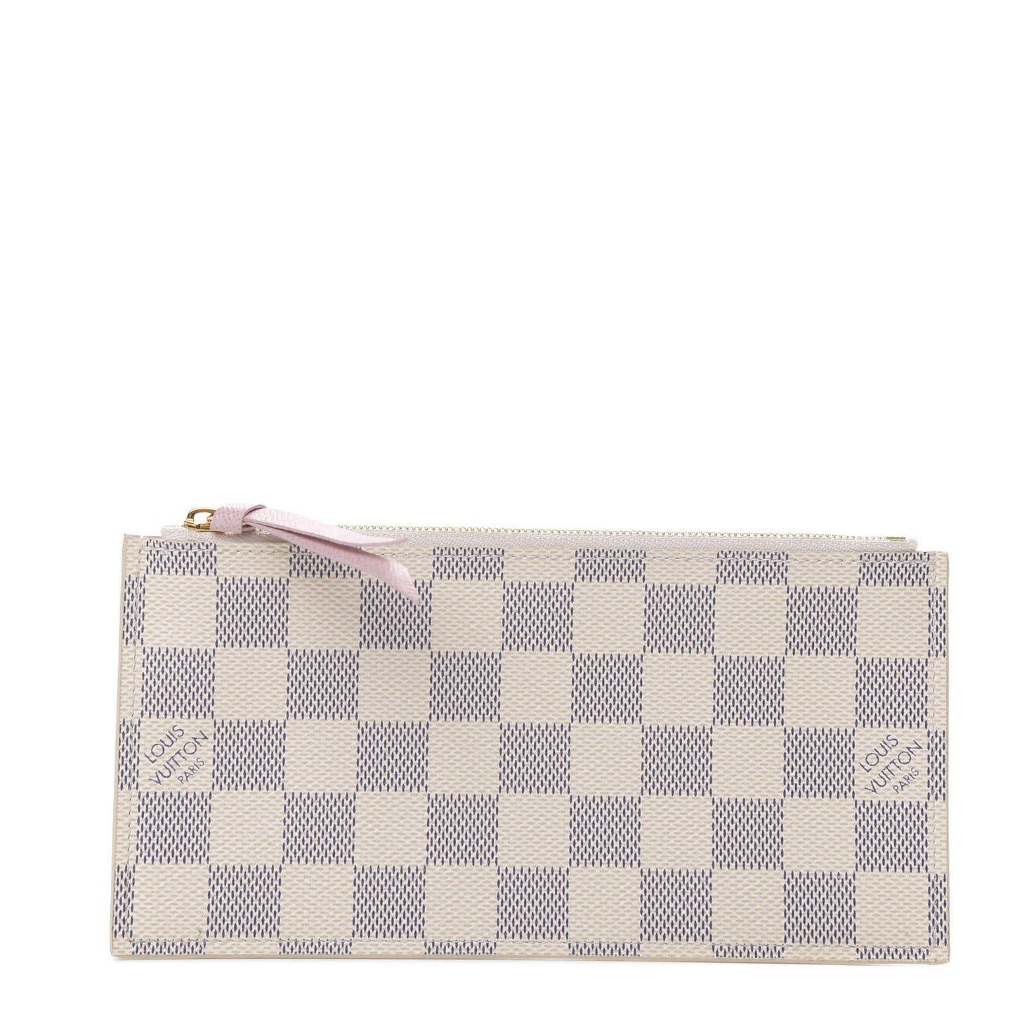 Damier Azur Felicie Chain Wallet Zippered Insert Rose Ballerine
