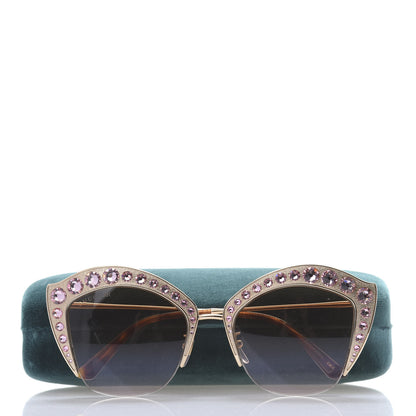 Gucci Metal Crystal Cat Eye Sunglasses GG00114S Pink 8 of 8