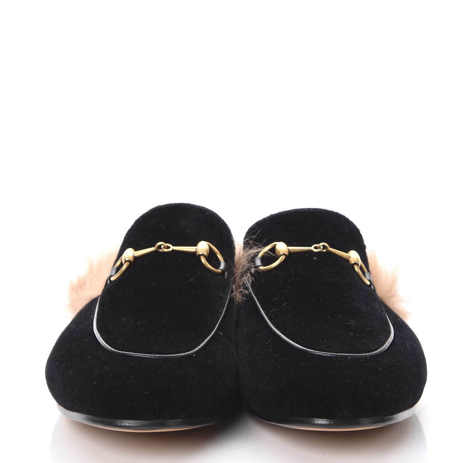 Gucci Velvet Fur Womens Princetown Slippers 41 Black 2 of 8