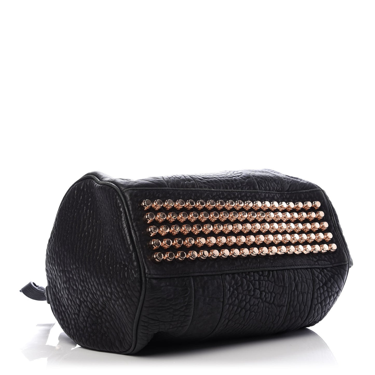 Pebbled Lambskin Rocco Black Rose Gold Hardware