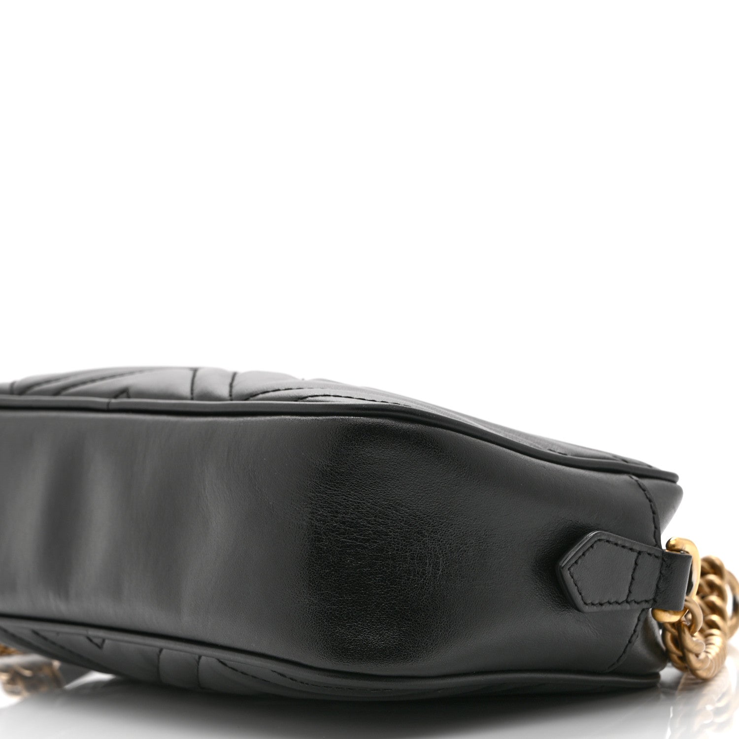Gucci Calfskin Matelasse Small GG Marmont Chain Shoulder Bag Black 11 of 12