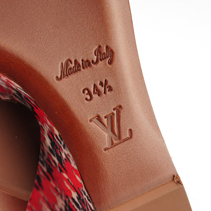 Louis Vuitton Calfskin Postcard Wedges 34.5 Red 6 of 6