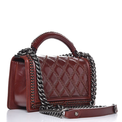 Chanel Goatskin Quilted Medium Boy Handle Flap Brown 3 of 8