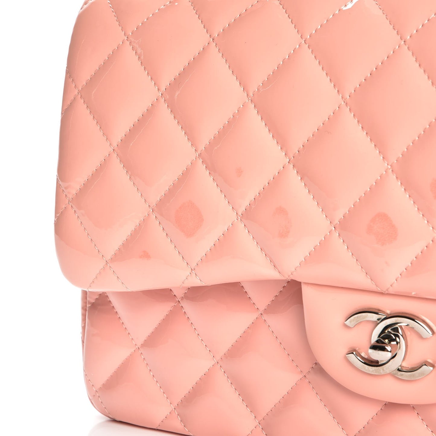 Patent Quilted Jumbo Double Flap Pink