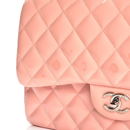 Chanel Patent Quilted Jumbo Double Flap Pink 10 of 10