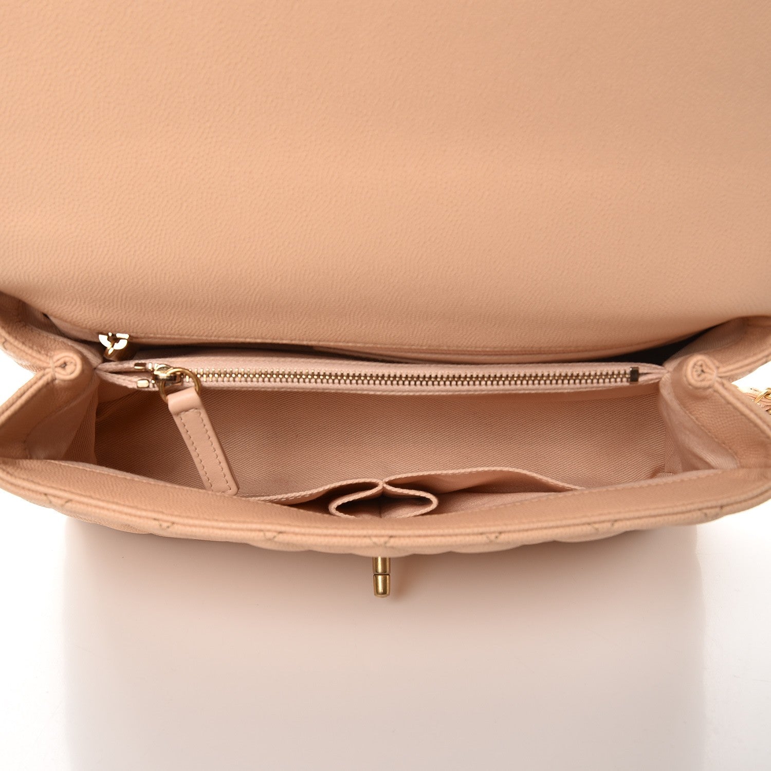 Chanel Caviar Quilted Small Coco Handle Flap Light Beige 5 of 9