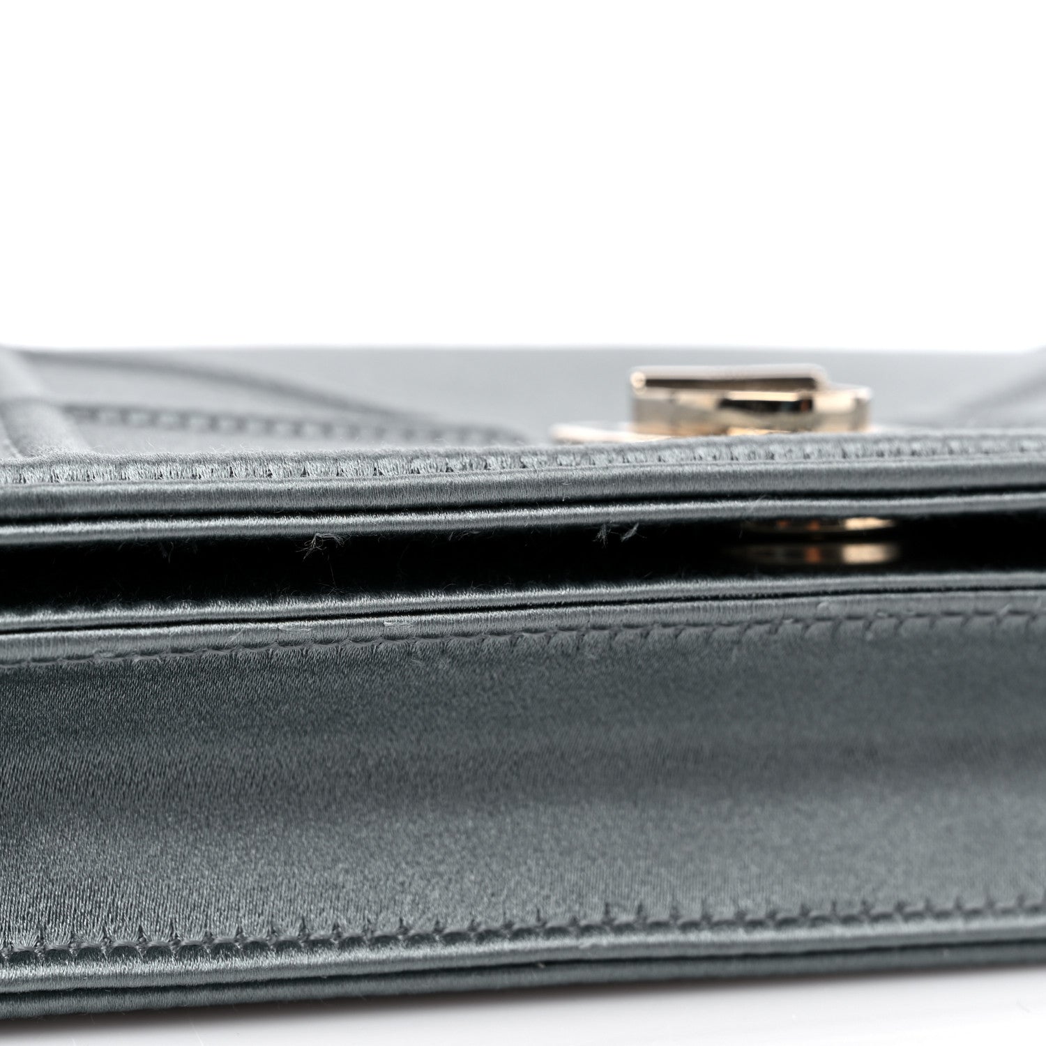 Christian Dior Satin Diorama Wallet on Chain Pouch Blue Gray 9 of 9