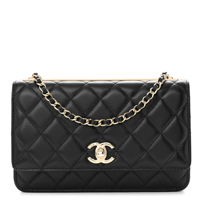 Chanel Lambskin Quilted Trendy CC Wallet On Chain WOC Black 1 of 11