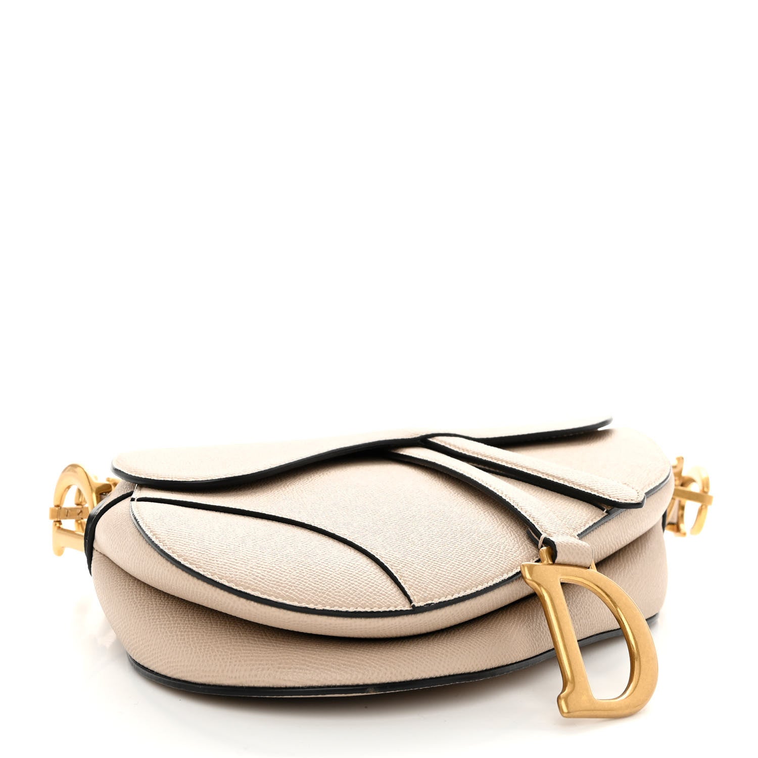 Christian Dior Grained Calfskin Saddle Bag With Strap Hazelnut 4 of 9