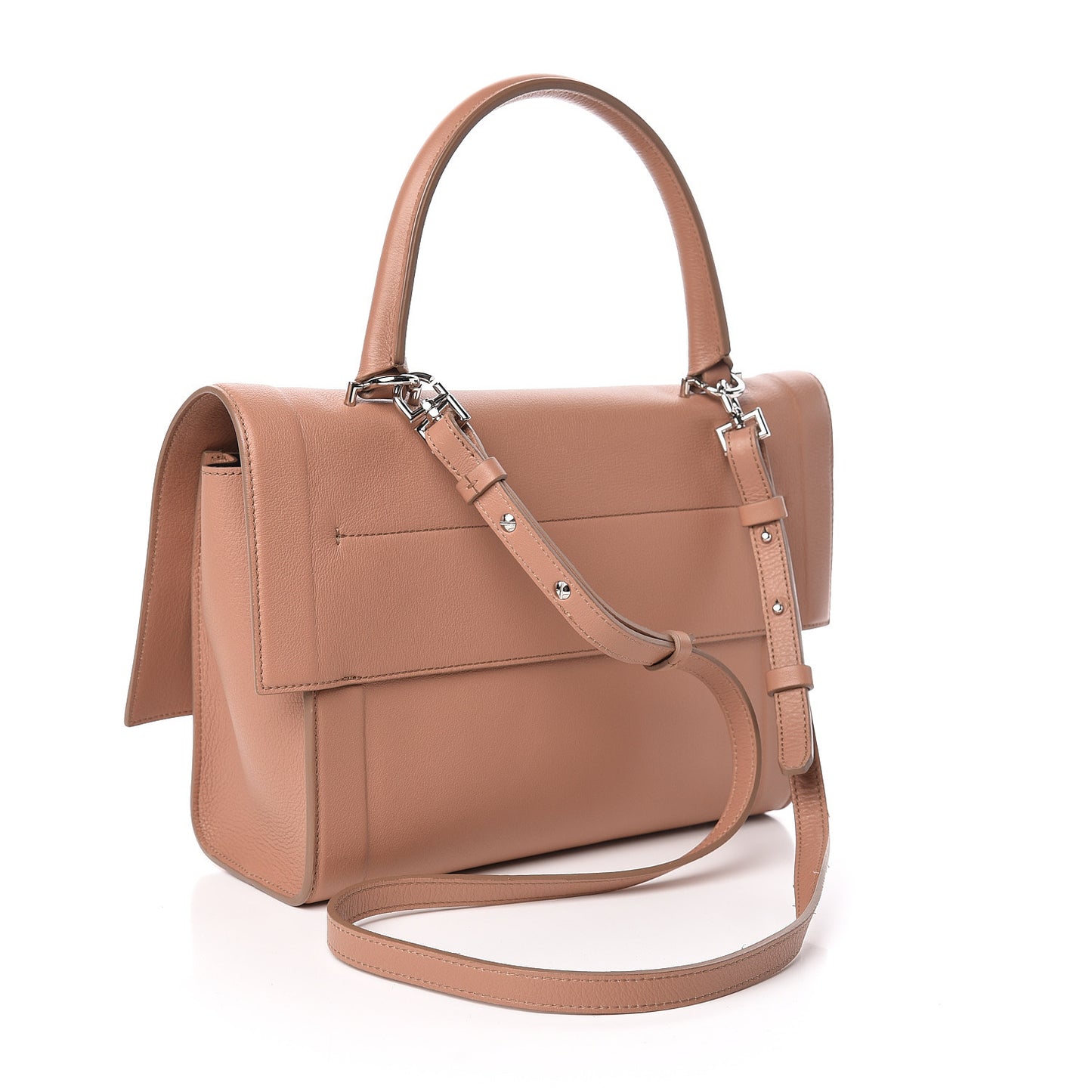 Grained Calfskin Small Bi-Color Shark Lock Satchel Old Pink Black