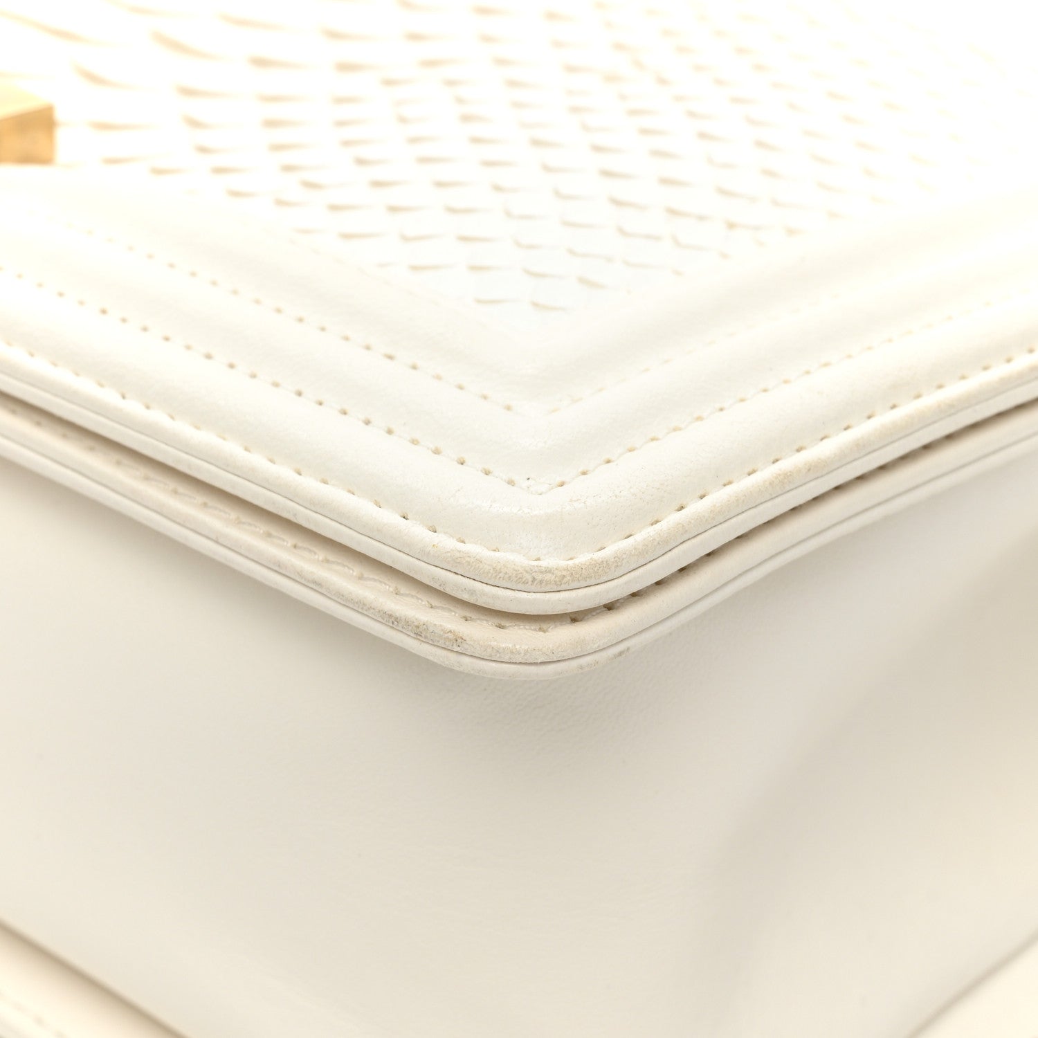 Chanel Snakeskin Medium Boy Flap White 11 of 19