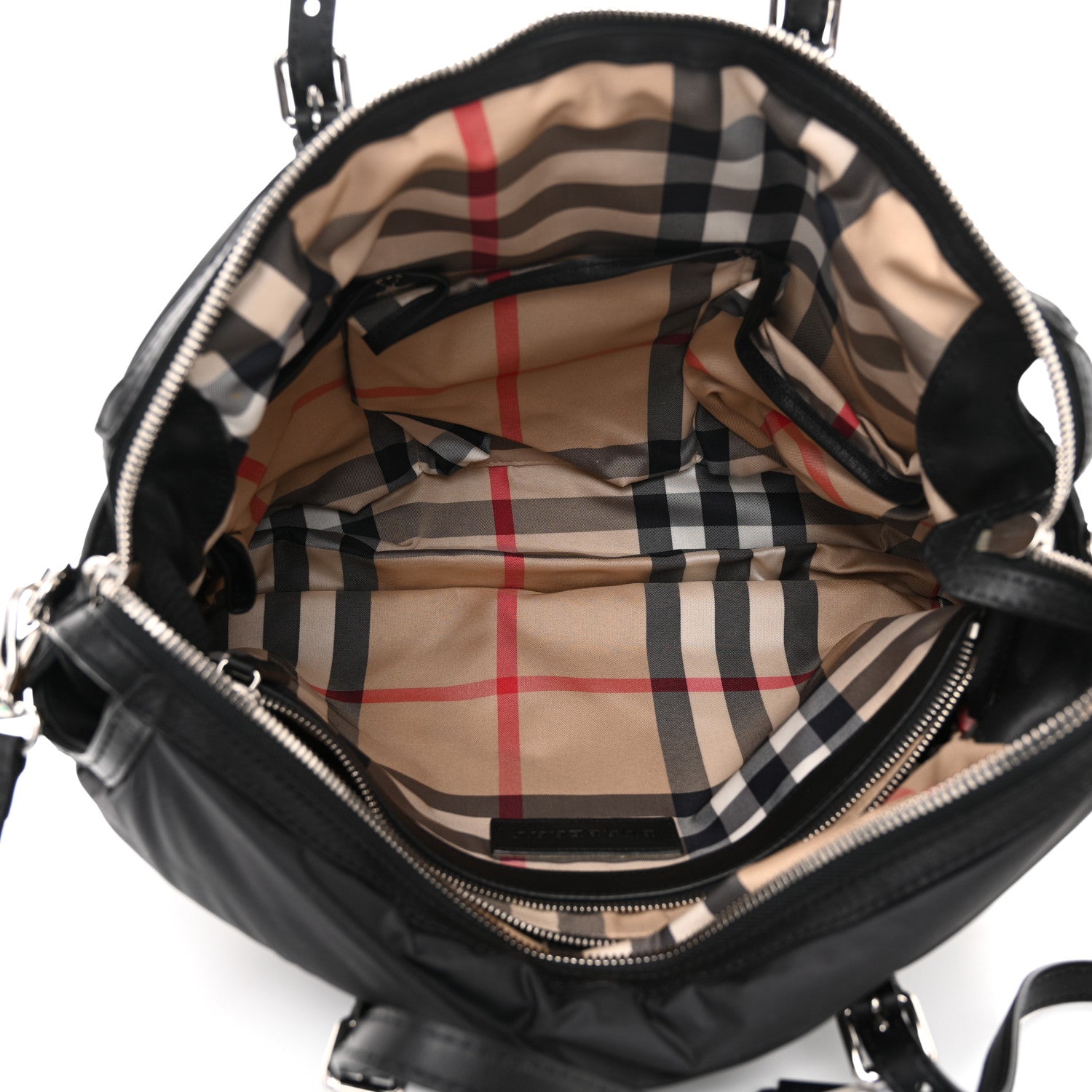 Burberry Nylon House Check Quilted Abbey Diaper Bag Black 6 of 10