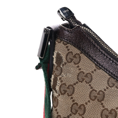 Gucci Monogram Web Medium Half Moon Hobo Dark Brown 10 of 14