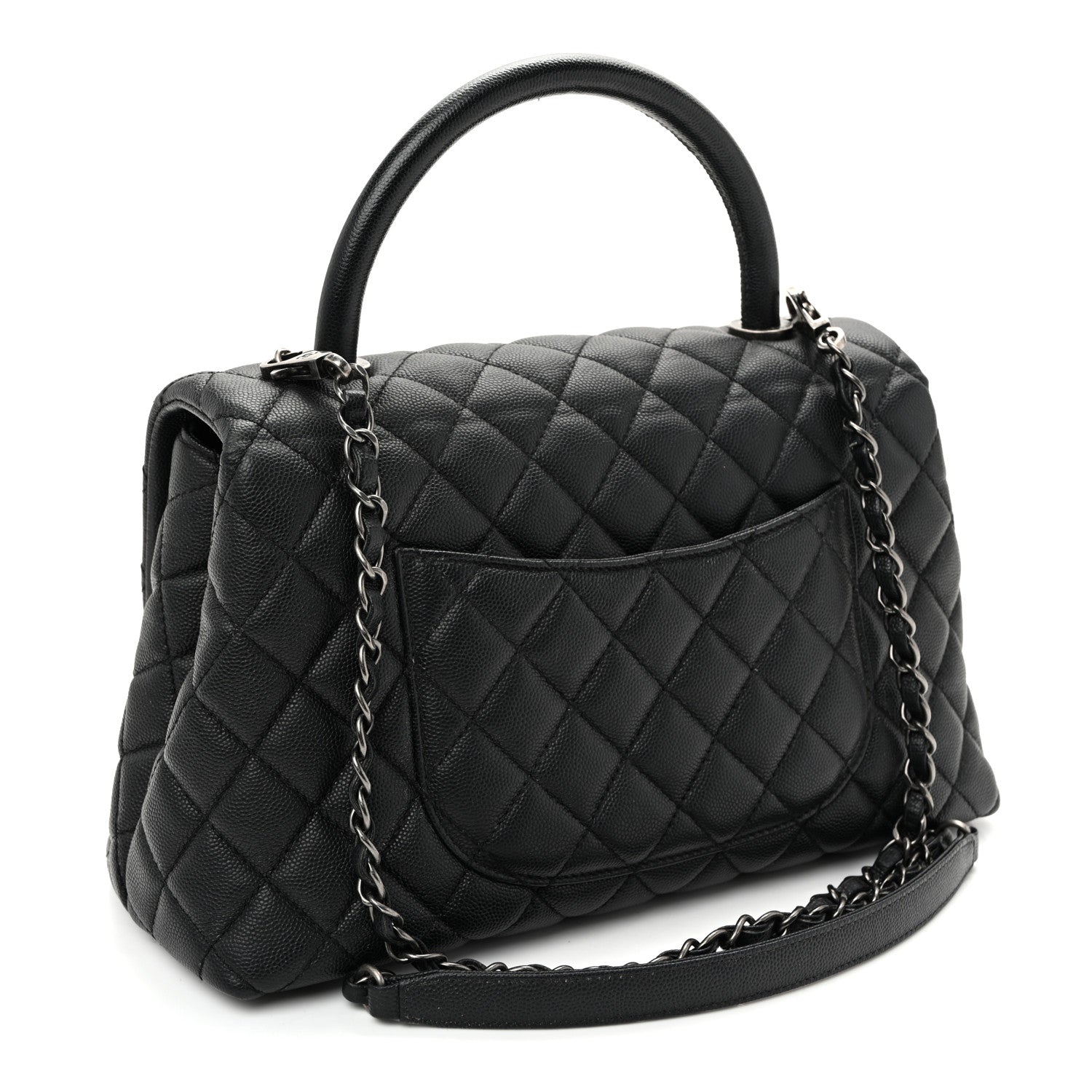 Chanel Caviar Quilted Small Coco Handle Flap Black 3 of 9