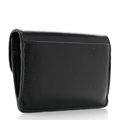 Celine Shiny Calfskin Triomphe Flap Card Holder Black 3 of 9