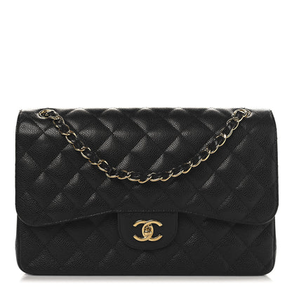 Chanel Caviar Quilted Jumbo Double Flap Black 1 of 12