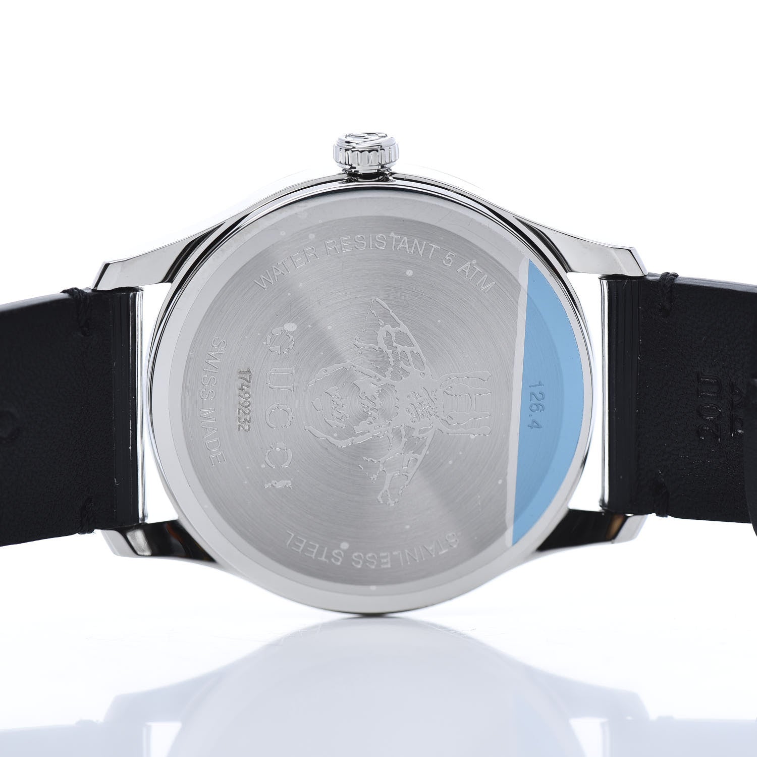 Gucci Stainless Steel Calfskin 38mm G-Timeless Bee Star Hologram Quartz Watch Black 5 of 8