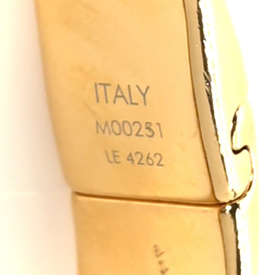Louis Vuitton Brass Monogram Nanogram Cuff S Gold 4 of 5