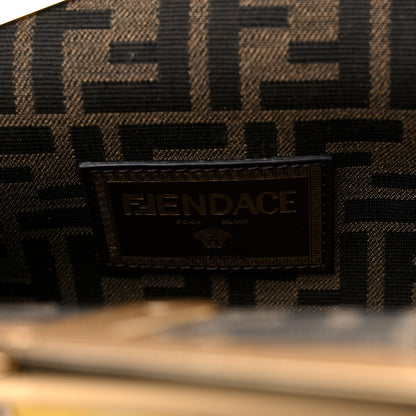 Fendi X VERSACE Silk Calfskin Fendace FF Baroque Print Medium Fendi First White Gold 6 of 8