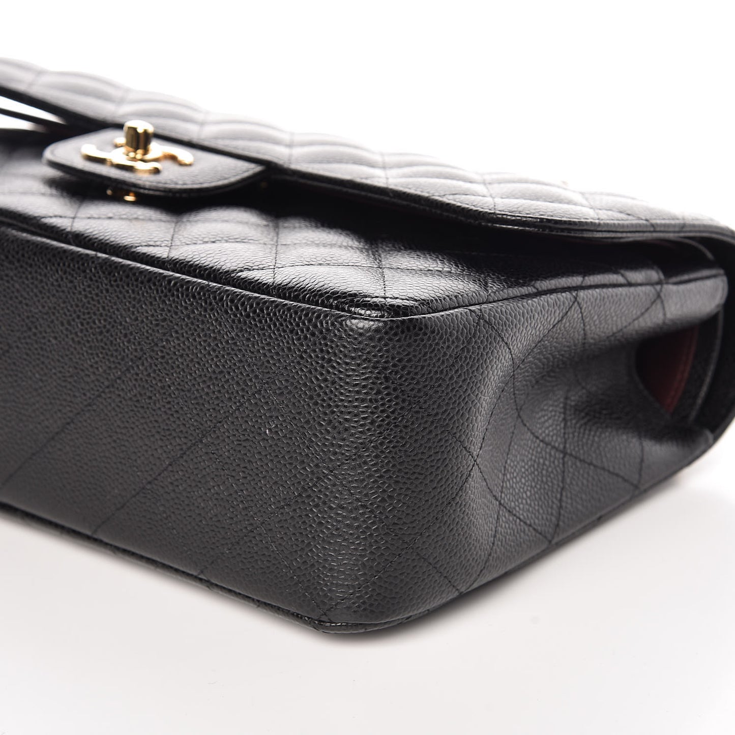 Caviar Quilted Jumbo Double Flap Black