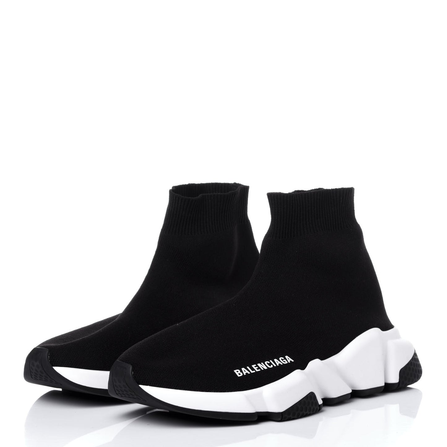 Neoprene Knit Womens Speed Sneakers 37 Black White