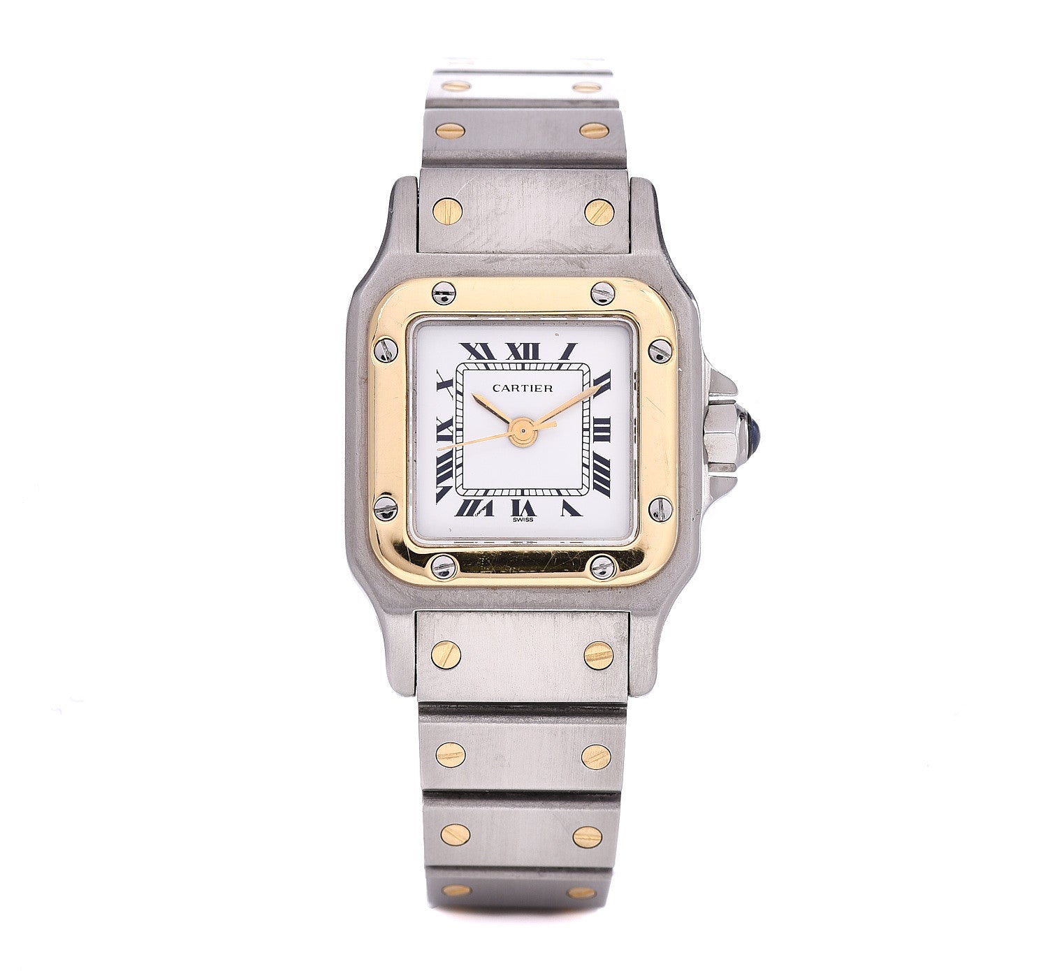 Cartier Stainless Steel 18K Yellow Gold 24mm Santos De Cartier Galbee Automatic Watch 1 of 7