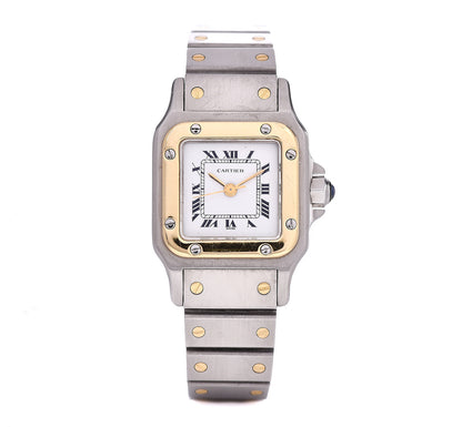 Cartier Stainless Steel 18K Yellow Gold 24mm Santos De Cartier Galbee Automatic Watch 1 of 7