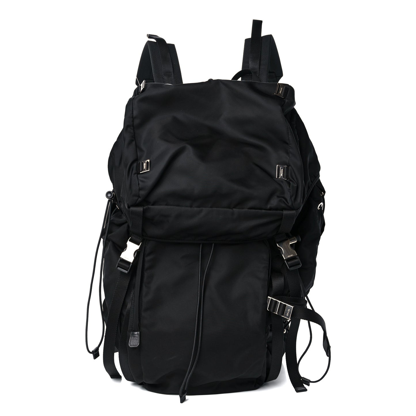 Tessuto Nylon Montagna Double Buckle Backpack Black