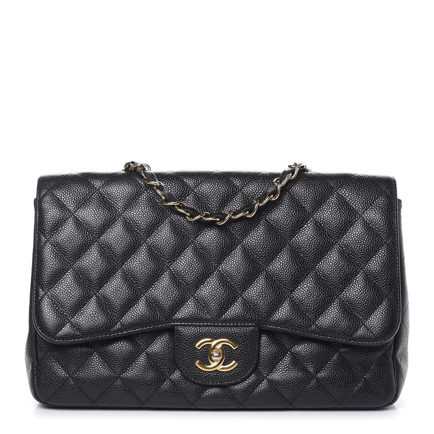 Caviar Quilted Jumbo Single Flap Black