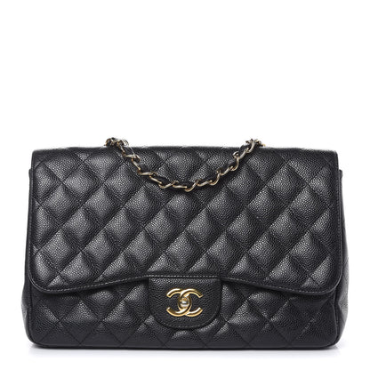 Chanel Caviar Quilted Jumbo Single Flap Black 1 of 17