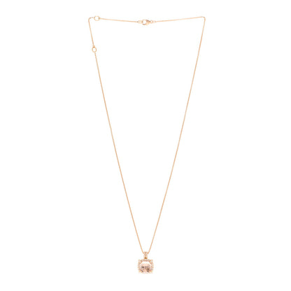 David Yurman 18K Rose Gold Diamond Morganite 9mm Petite Chatelaine Pave Bezel Pendant Necklace 3 of 5